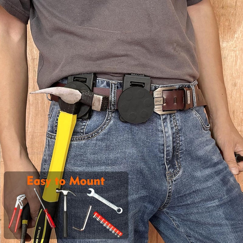 MUTUACTOR Tool Holster Belt Clip,Heavy-Duty Magnetic Tool Holder for Belt Clip,Anti-Slip Strong Magnetic Clips Tool Belt Accessories for Hammer Screwdrivers Adjustable Wrench Heavy Tools Hardware - Image 4